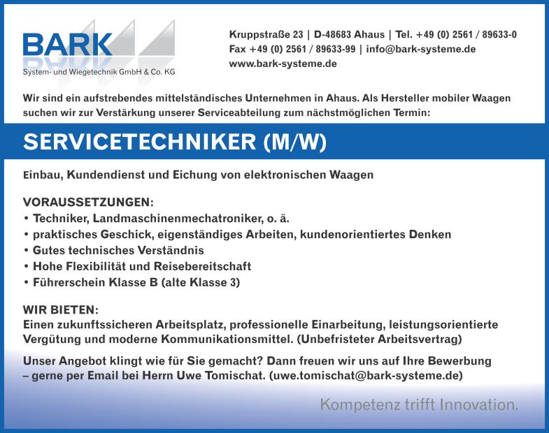 Stellenangebot Ahaus Servicetechniker